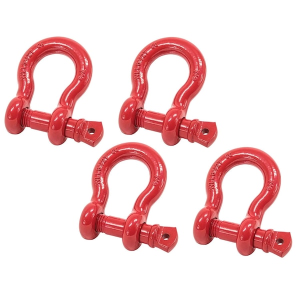 Mytee Products 7/8in 6.50 Tons Anchor Shackle Forged Carbon Steel & Alloy Screw Pin, 4PK SHACKLE-ANCHOR-SP-78x4 - main