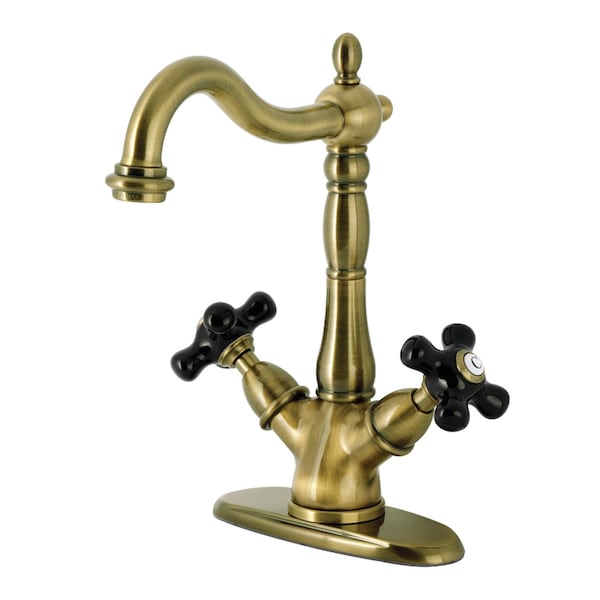 Kingston Brass Double-Handle Vessel Sink Faucet, Antique Brass KS1493PKX - main