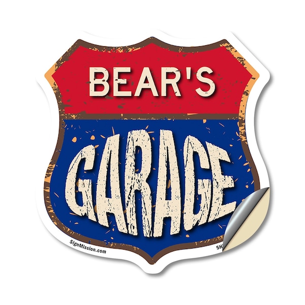 Signmission Bear's Garage, 12 Inch X 12 Inch, Vinyl Decal SHI-D-12-383-BEAR - main
