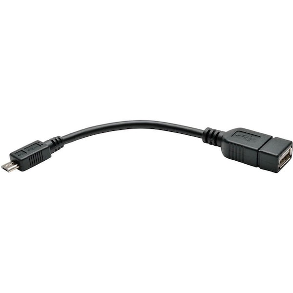 Tripp Lite MICRO USB TO USB OTG HOST ADAPTER CABLE, 5-PIN MICRO USB A-MALE TO USB A-FEMALE, U052-06N - main