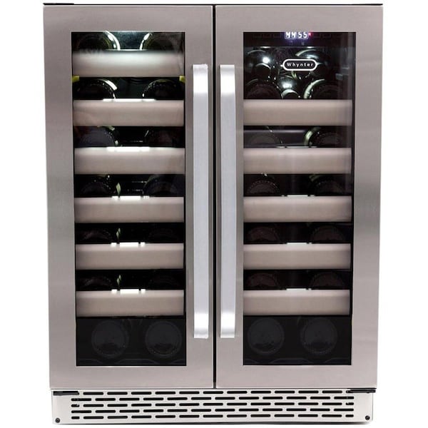 Whynter Seamless Stainless Steel Door Dual Zone Built-in Wine Refrigerator BWR-401DS - main