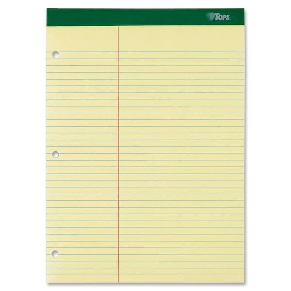 Tops Business Forms TOPS Double Docket w/Extra Stiff Back, 8-1/2 x 11-3/4, Canary, 100 Sheets/Pad, 1/Pack 63394 - main