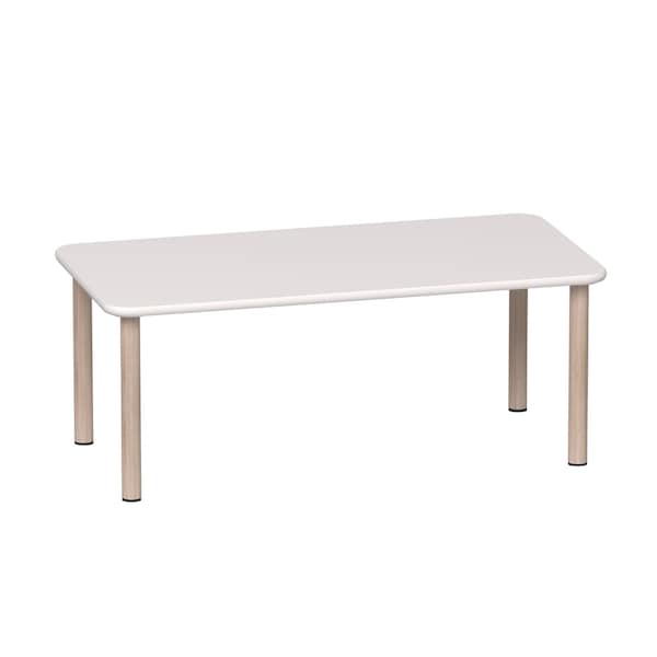 Beleduc By Playwell Adjustable Table 48x24 White Top, Oak Legs, Height Range 35-55cm/14-22in 846172 - main