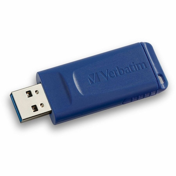 Verbatim Americas Verbatim 4GB USB Flash Drive - Blue - 4 GB - USB - Blue - 1 Pack - Retractable, Capless 97087 - main