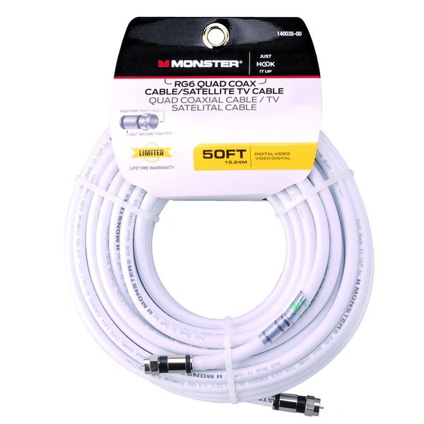 Monster Cable Just Hook It Up 50 ft. Weatherproof Video Coaxial Cable 140035-00 - main