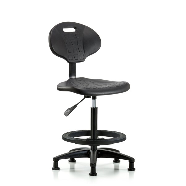 Blue Ridge Ergonomics Erie Hi Bench Chair, BF, Glides, No Arms, 23" to 33" Height, Black; Blue BR-TPHBCH-RG-A0-BF-RG - main