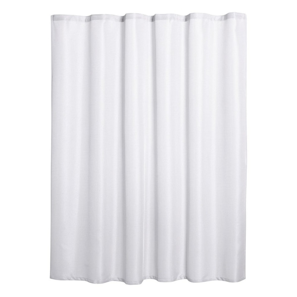 Homeroots Luxurious White Waffle Weave Shower Curtain 399718 - main