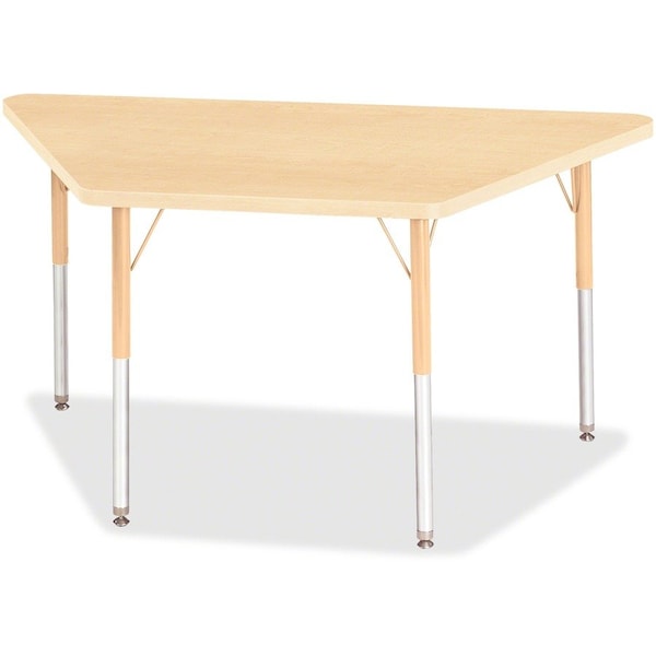 Jonti-Craft Berries Trapezoid Activity Tables, 24 in. x 48 in., A-height, Maple/Maple/Camel 6438JCA251 - main