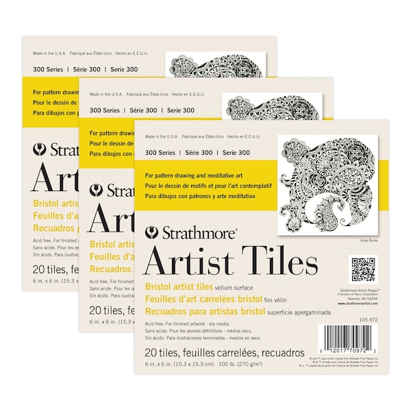 Strathmore 300 Series Artist Tiles, Bristol, Smooth Finish, 6x6 inch, 60PK P105-972-1 - main