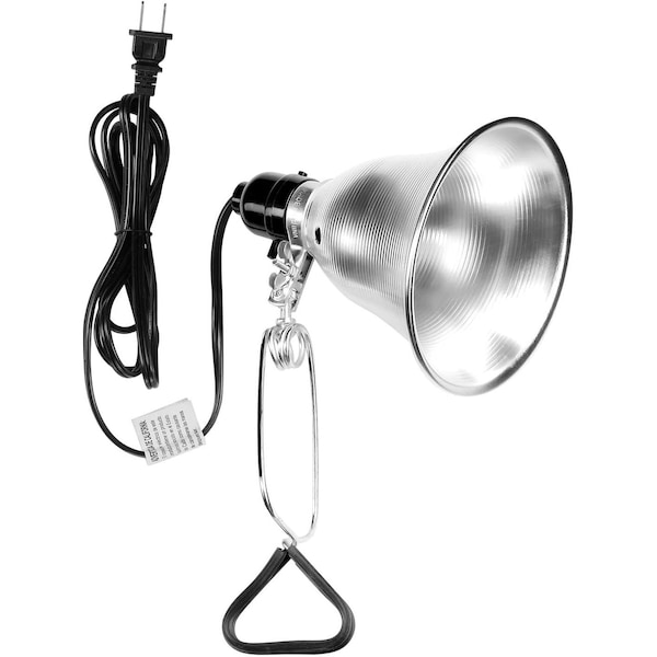 Ipower Clamp Lamp Light with 5.5 Inch Aluminum Reflector up to 60 Watt E26 Socket (no Bulb Included) HIWKLTCLAMPSSILWHT - main