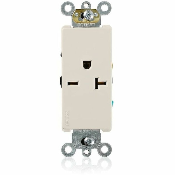 Leviton Plugs&Rcptcls, 20A, 250VAC, Almnd, Nylon 16441-T - main