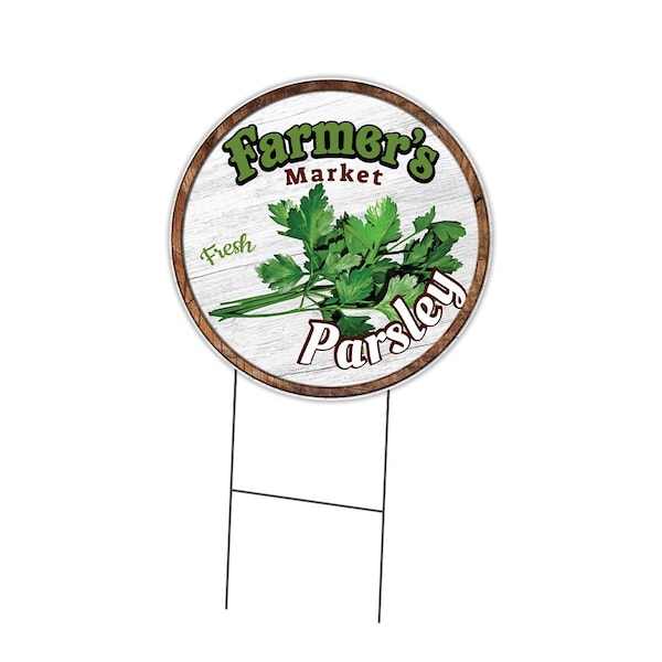Signmission Farmers Market Parsley Double Sided Corrugated Plastic Circle Yard Sign, C-16-CIR-DS-WS- Parsley C-16-CIR-DS-WS- Parsley - main