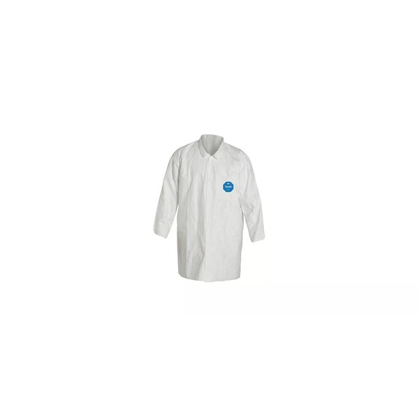 Dupont SAFESPEC DISPOSABLE LAB COAT WITH LAYDOWN COLLAR, L, WHITE, TYVEK 400 TY212SWHLG0030VP - main