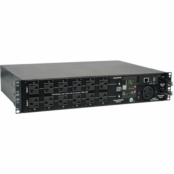 Eaton Tripp Lite Series 2.9kW Single-Phase Switched Automatic Transfer Switch PDU, 2 120V L5-30P PDUMH30ATNET - main