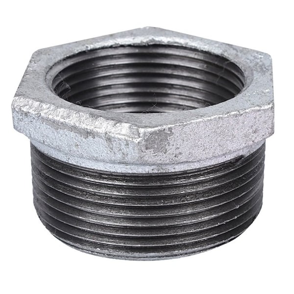 Prosource Reducing Hex Pipe Bushing, 1-1/2 x 1 in, Female x Male, Steel, SCH 40 Schedule, 300 psi Pressure 35-1-1/2X1G - main