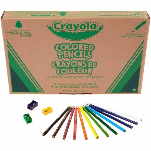 Crayola Colored Pencil, Assorted, 2B, PK240 68-7506 - main
