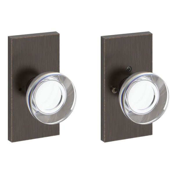 Baldwin Privacy Contemporary Crystal Knob and Contemporary 5in Rose with 6AL Latch and Dual Strike PVCCYCFR112 - main
