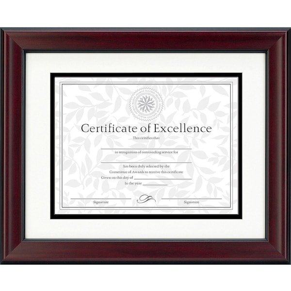 Burnes Home Accents DAX Document Frame, DAX, 14" x 11", Rosewood & Black Frame, 1 Each N3246S1T - main