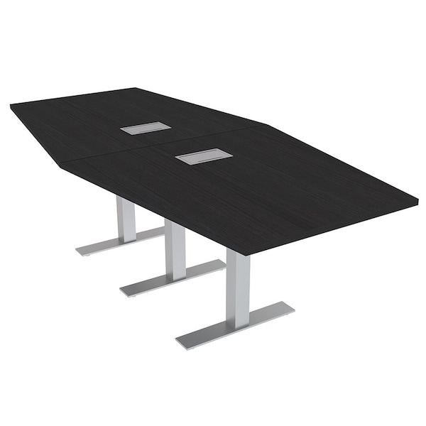 Skutchi Designs 8ft Conference Table With Power Unit | 8 Person Modular Hexagon Meeting Table | Harmony Series HAR-HEX.IR-48X96-T-U999ST19-ESIL - main