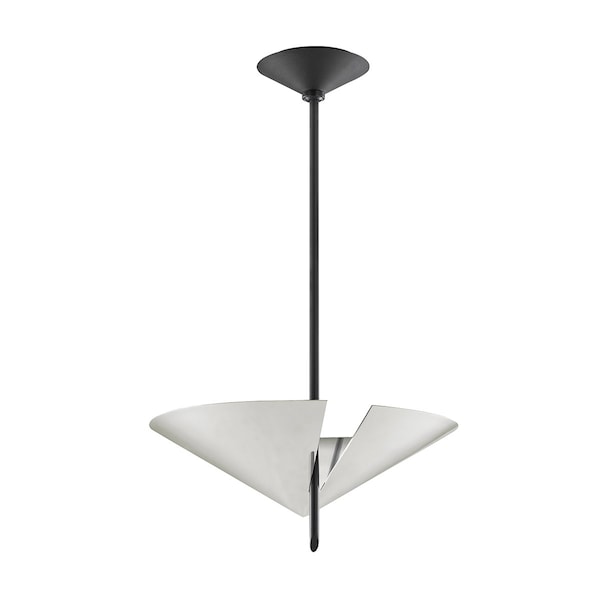Hudson Valley Lighting Equilibrium 2 Light Pendant 15.75 In. Polished Nickel/Black 9711-PN/BK - main
