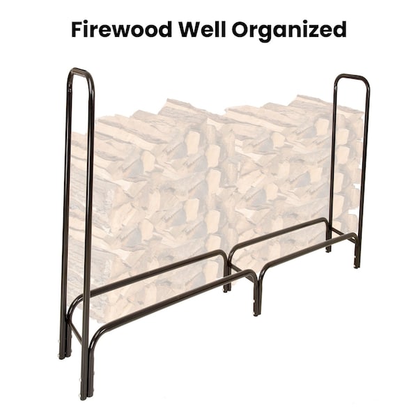 Pure Garden 8-Foot Firewood Storage Rack, Black 50-125 - main