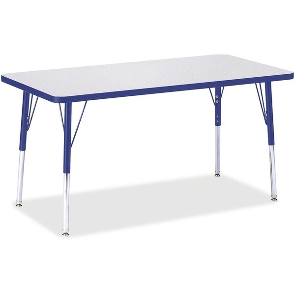 Jonti-Craft Berries Rectangle Activity Table, 24 in. x 48 in., A-height, Freckled Gray/Blue/Gray 6403JCA003 - main