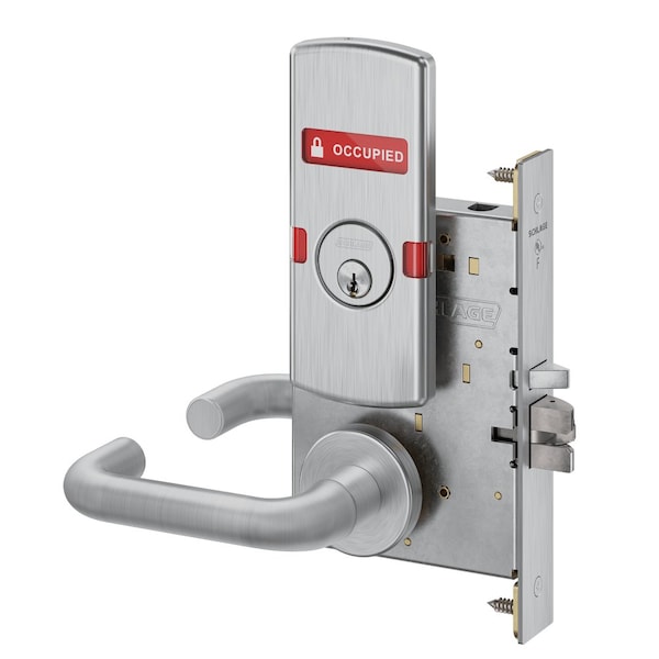 Schlage Grade 1 Entrance Office Mortise Lock, Conventional Cylinder, S123 Keyway, 03 Lever, A Rose, Indicat L9050P 03A 626 OS-OCC - main
