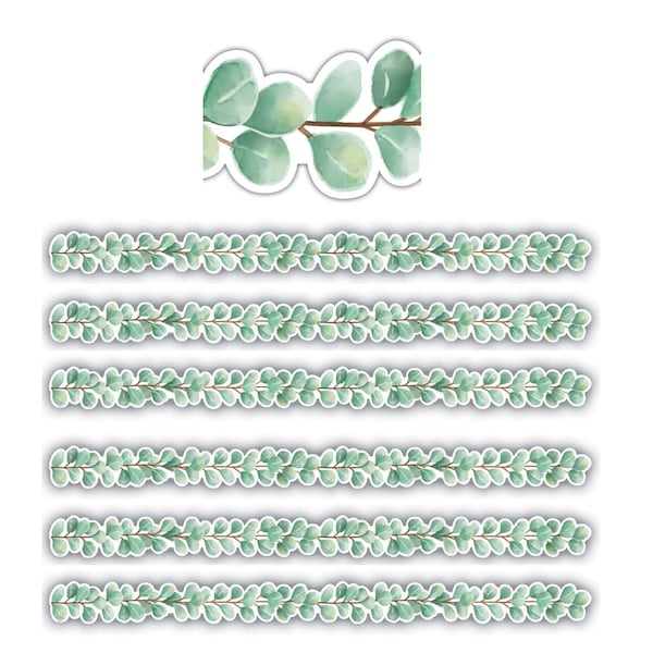 Teacher Created Resources Eucalyptus Die Cut Border Trim, 35 Feet Per Pack, 6PK TCR8686 - main