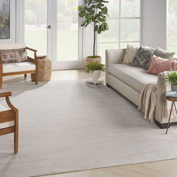 Homeroots 12' X 15' Beige and Ivory Indoor Outdoor Area Rug 522301 - main