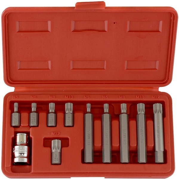 Neiko XZN Triple Square Spline Bit 12 Point Set, CrV Steel, Metric 10078A - main