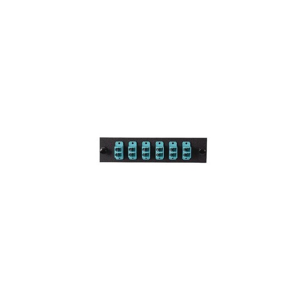 Cable Wholesale LGX Compatible Adapter Plate featuring a Bank of 6 Multimode Duplex LC Connectors in Aqua for OM3 68F3-21160 - main