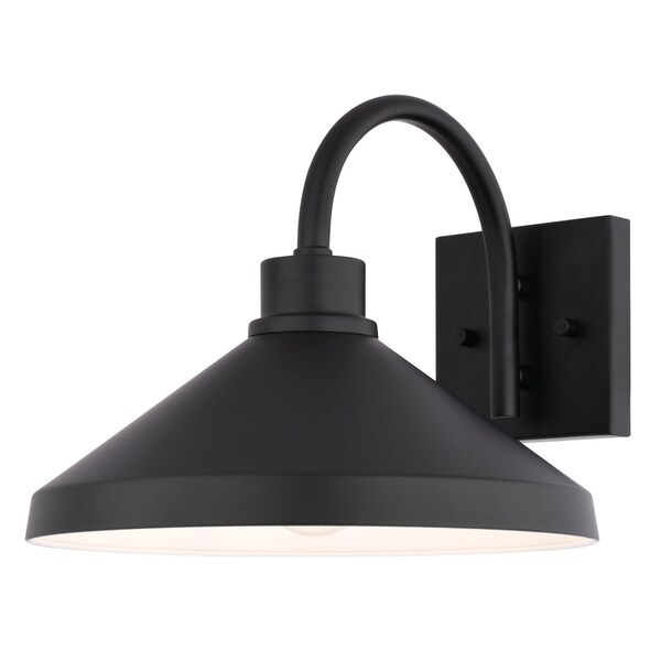 Vaxcel Highland Park Matte Black White Outdoor Wall Sconce Light, LED Compatible T0802 - main