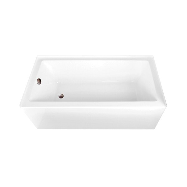 Kingston Brass 66-Inch Acrylic Rectangular 3-Wall Alcove Tub Combo with Waste and Overflow Drain, Left Hand Drain CVTAP663222L5 - main