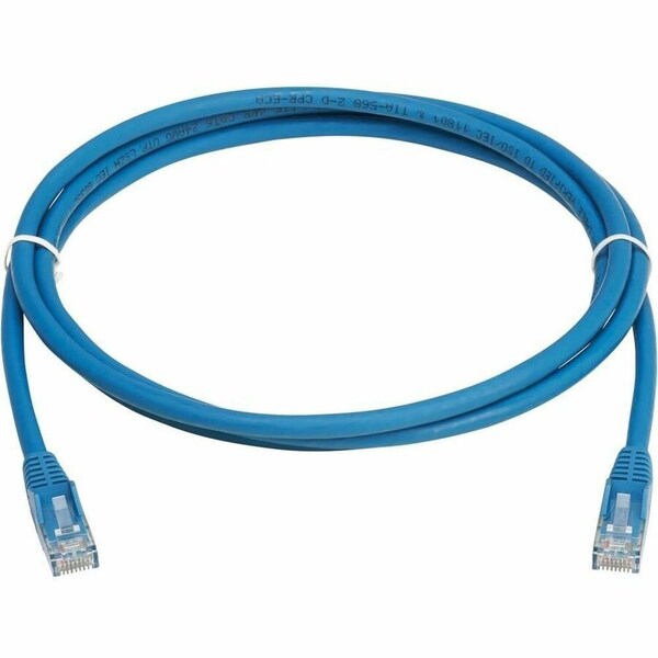 Eaton Tripp Lite Series Cat6 Gigabit Snagless Molded UTP Ethernet Cable RJ45 M/M, PoE, LSZH, Blue, 2 m N201L-02M-BL - main