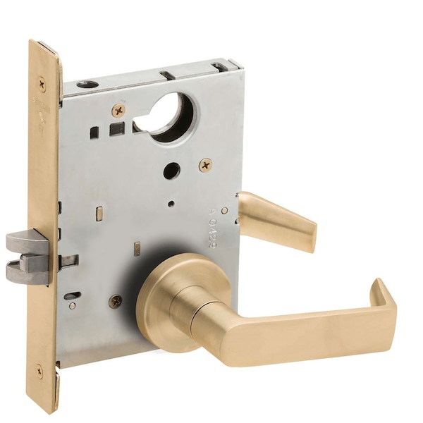 Schlage Grade 1 Passage Latch Mortise Lock, 06 Lever, A Rose, Satin Brass Finish, Field Reversible L9010 06A 606 - main