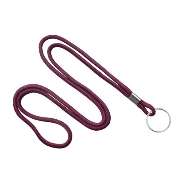 Brady LANYARD STANDARD, MAROON ROUND WOVEN LANYARD W/NICKEL PLATED STEEL, SPLIT RING 2135-3117 - main