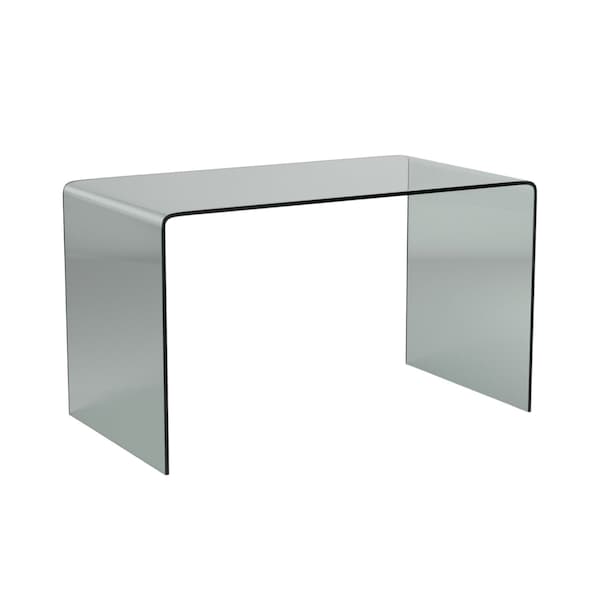 Homeroots 50" Clear Glass Computer Desk 554197 - main
