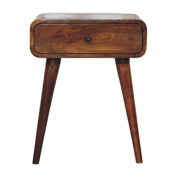 Homeroots 22" Chestnut Solid Wood One Drawer Nightstand 651571 - main