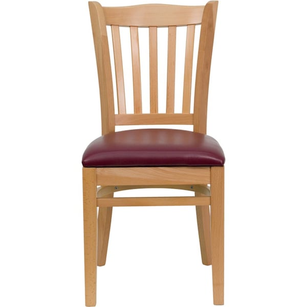 Flash Furniture Hercules Restaurant Chair, Wood Back, 17-1/2 in W 20-3/4" L 34-1/2" H XU-DGW0008VRT-NAT-BURV-GG - main
