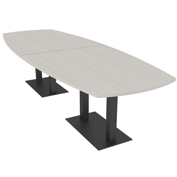 Skutchi Designs Arc Boat Conference Table, 45 in W, 120 in L, Ivory HAR-ABOT-48x120-DOU.BK-K458 - main