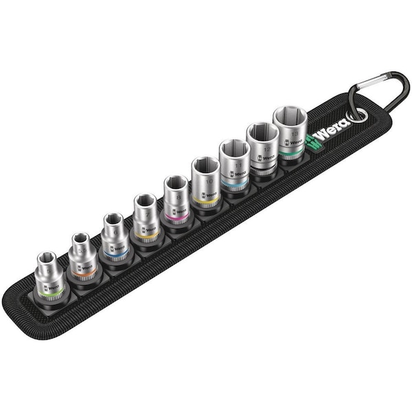 Wera Belt A 4 Zyklop socket set, 1/4 in drive, 9 pieces 5003883001 - main