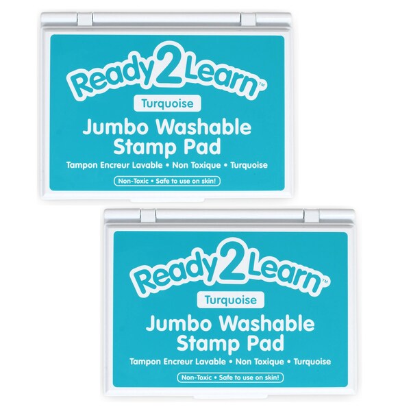 Ready 2 Learn Jumbo Washable Stamp Pad, Turquoise, 6.2inL x 4.1inW, 2PK CE10038 - main