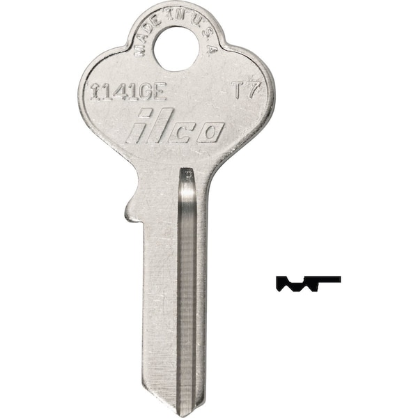Ilco Taylor Nickel Plated Garage Door Key T7/1141GE, 10PK IAL3908301B - main