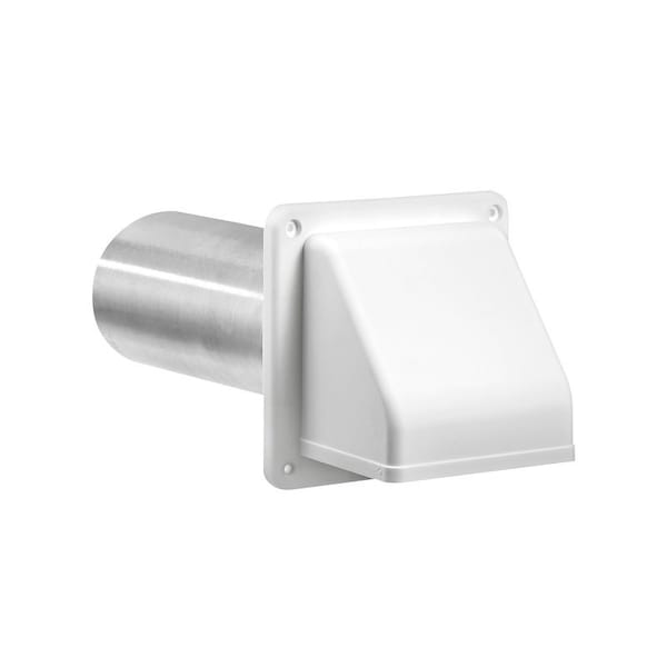 Lambro 222WS Hood Vent, 5-1/2 in W Hood, 5.69 in H Hood, 3 in Duct, Plastic Hood, White Hood 222W/S - main
