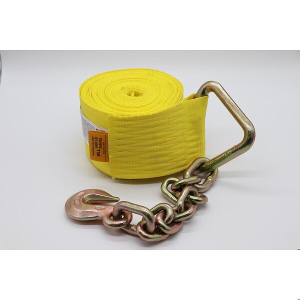 Briargate Winch Strap, 4in X30ft Wth Chain End & Clevis Hook. F430CH - main