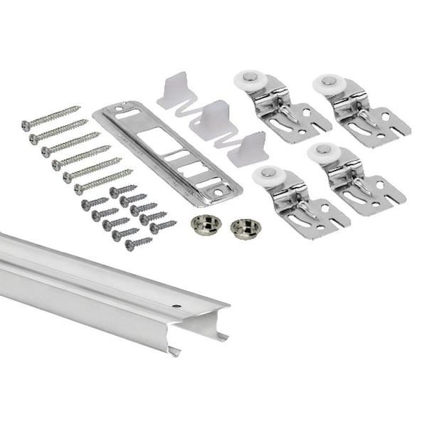 Renin Door Hardware and Track Set, 60 in L Track, Aluminum BP210K-06000-AL - main