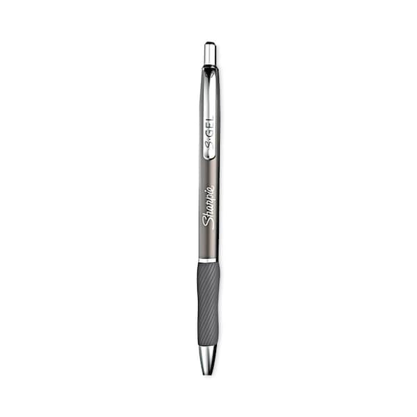 Sharpie S-Gel Premium Metal Barrel Gel Pen, Retractable, Medium 0.7 mm, Black Ink, Black Barrel, PK2, 2PK 2134918 - main