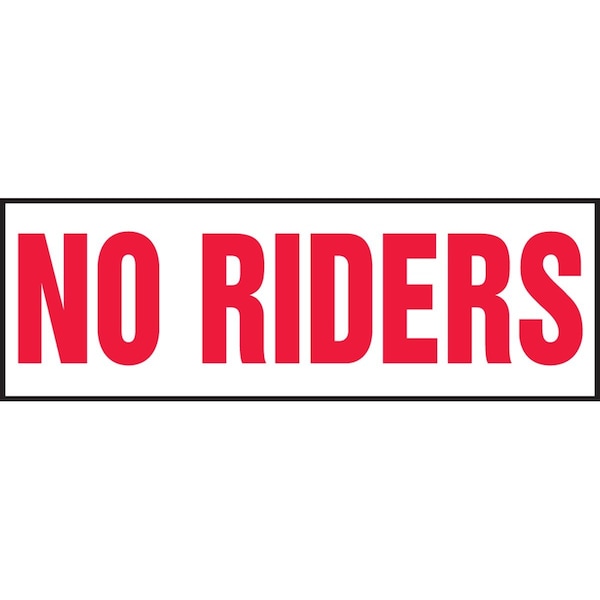 Accuform SAFETY LABEL NO RIDERS 4 X 12 LVHR525XVE - main