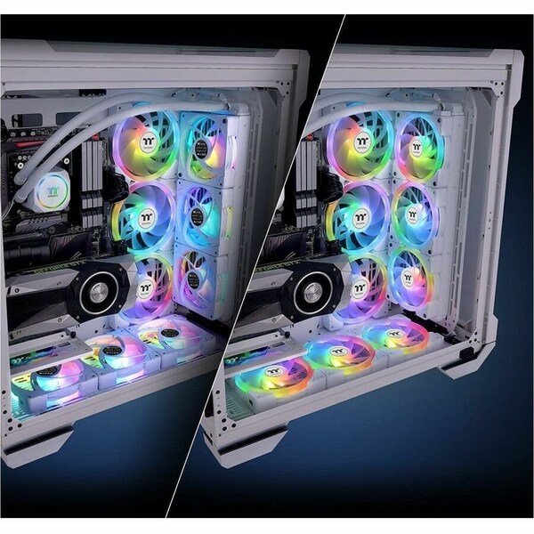 Thermaltake SWAFAN EX ARGB 12 White Cooling Fan, Magnetic Connection with Swappable Reversable Blades, 120mm CL-F169-PL12SW-A - main