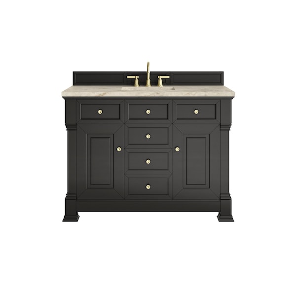 James Martin Vanities Brookfield 48" Single Vanity, Black Onyx, w/ 3 CM Tajnar Eclos Top w/FreePower Wireless Charger 547-V48-BKO-FTJR - main
